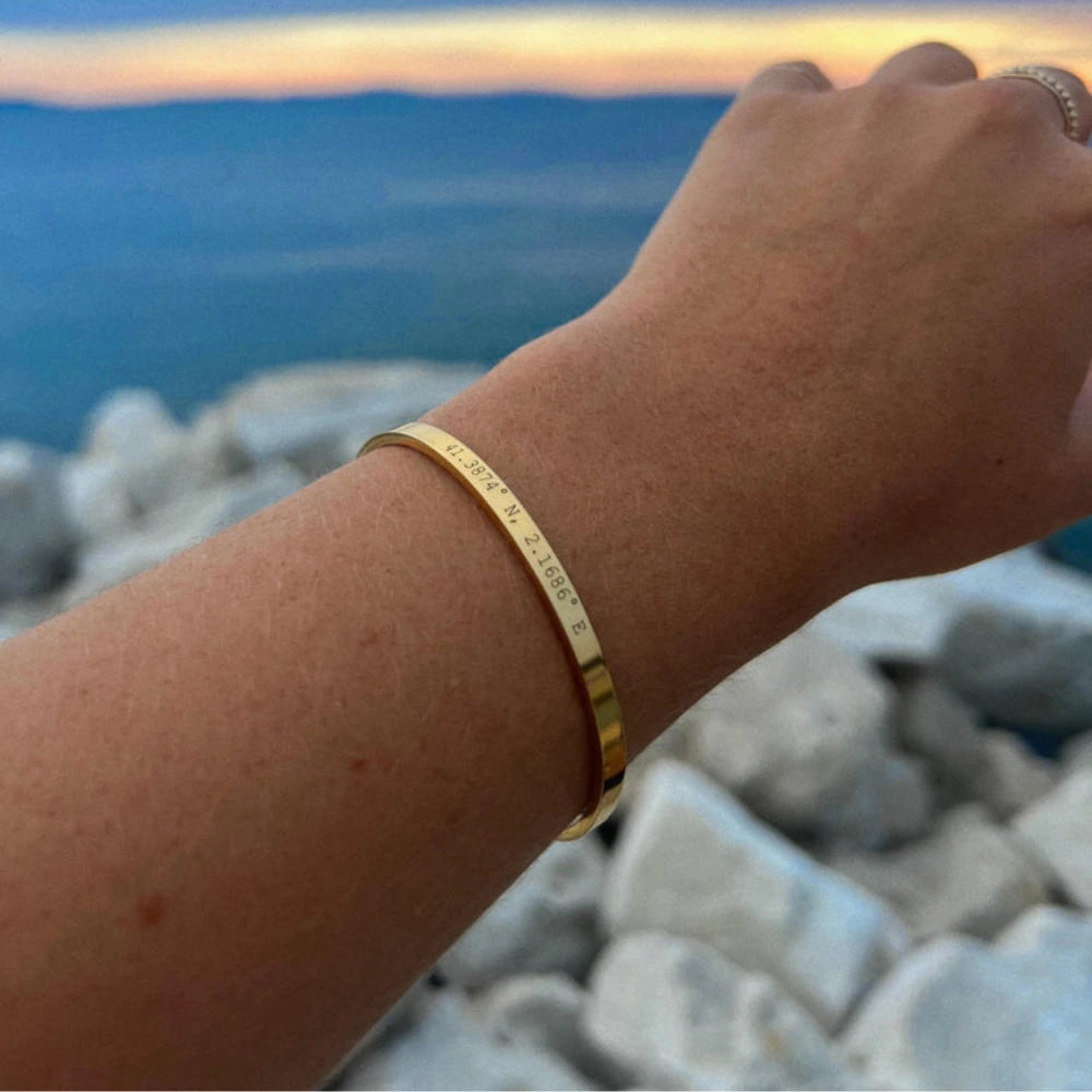 Bracelet Jonc Personnalisé Doré