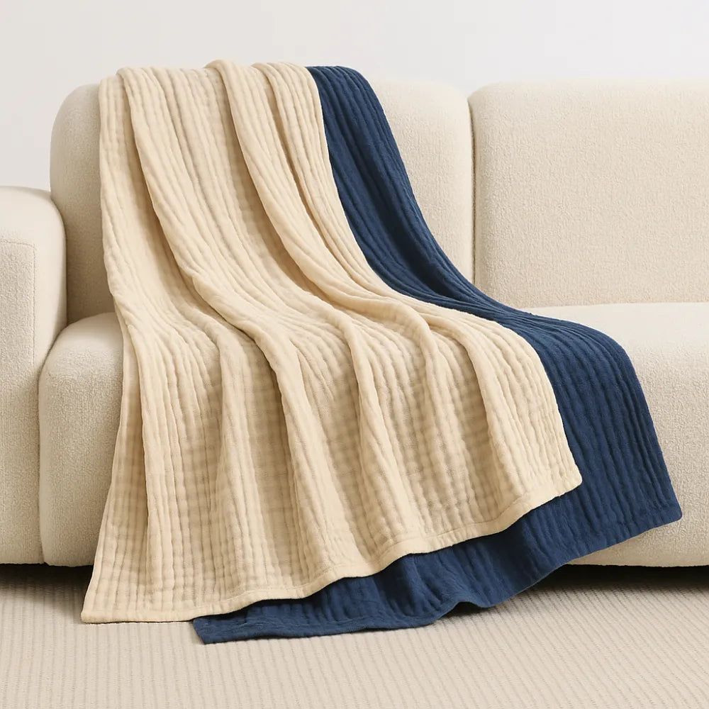 Couverture en mousseline – 100 % coton mousseline (1 achetée, 1 offerte)