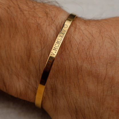 Bracelet Jonc Personnalisé Doré
