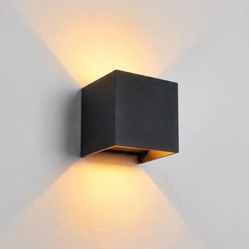 Lampe murale extérieure et intérieure – lampe cubique – secteur – 2700K (1+1 GRATUIT)