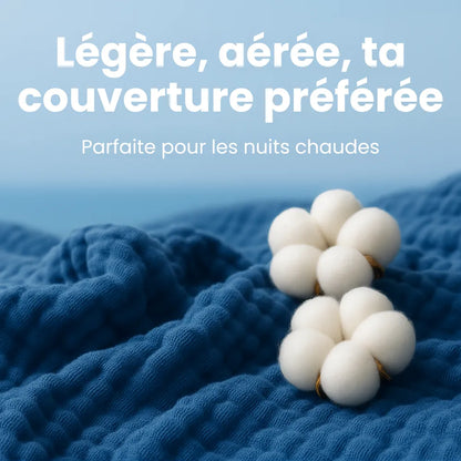 Couverture en mousseline – 100 % coton mousseline (1 achetée, 1 offerte)