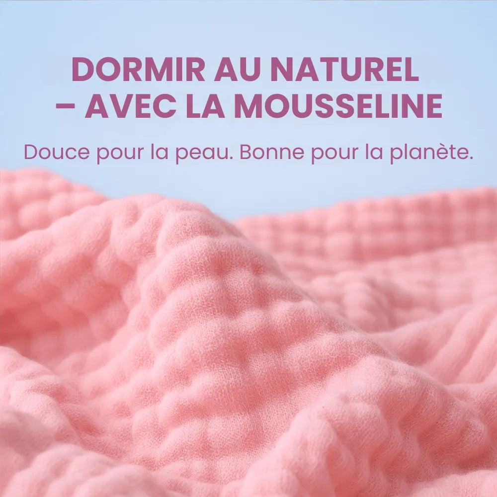 Couverture en mousseline – 100 % coton mousseline (1 achetée, 1 offerte)