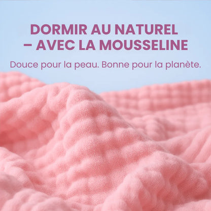 Couverture en mousseline – 100 % coton mousseline (1 achetée, 1 offerte)