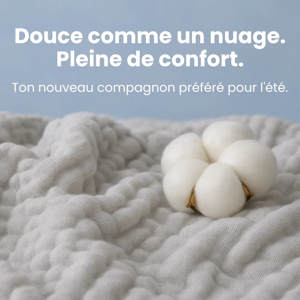 Couverture en mousseline – 100 % coton mousseline (1 achetée, 1 offerte)