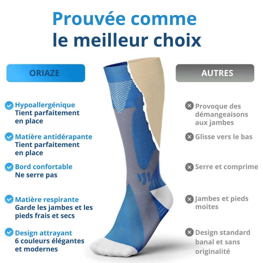 Oriaze - chaussette de compression pour des jambes et des pieds sans douleurs