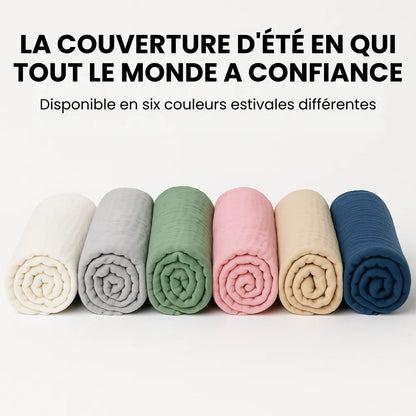 Couverture en mousseline – 100 % coton mousseline (1 achetée, 1 offerte)