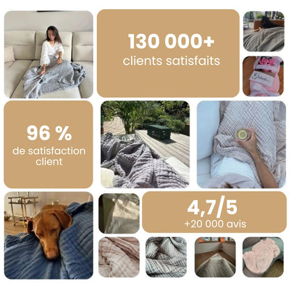 Couverture en mousseline – 100 % coton mousseline (1 achetée, 1 offerte)
