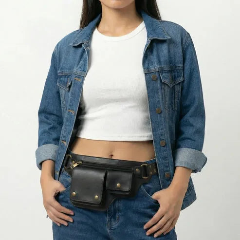 Maverick - Banane cuir rivets