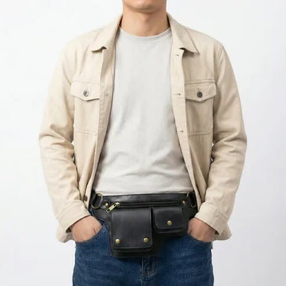 Maverick - Banane cuir rivets