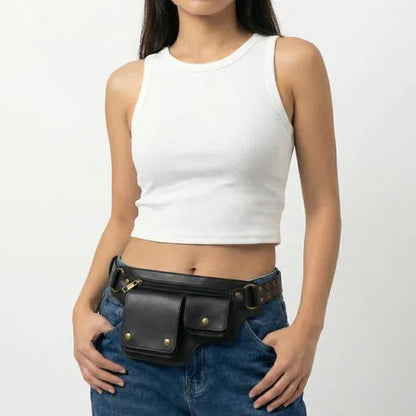 Maverick - Banane cuir rivets